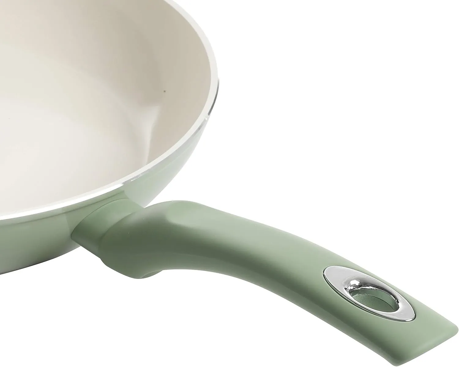 Gibson Home Plaza Café Forged Aluminum Healthy PFA-Free Ceramic Pots and Pans Cookware Set, 7-Piece Set, Mint Green