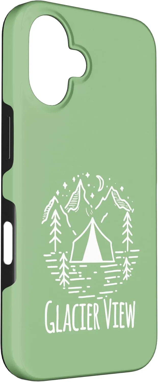 Glacier View Camping Campground Rustic Tent Mountains Forest Case for iPhone 16