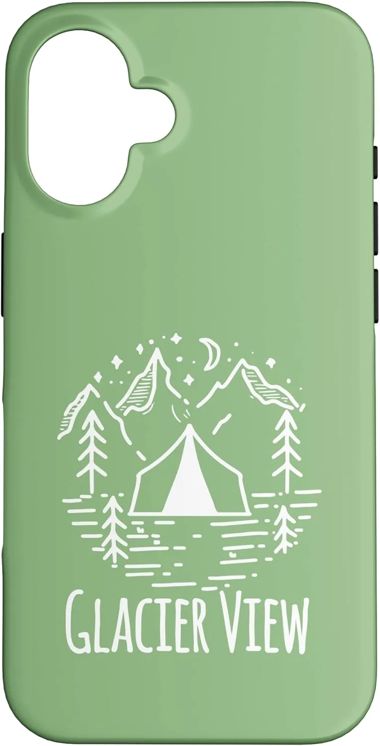Glacier View Camping Campground Rustic Tent Mountains Forest Case for iPhone 16