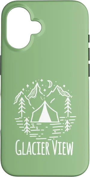 Glacier View Camping Campground Rustic Tent Mountains Forest Case for iPhone 16