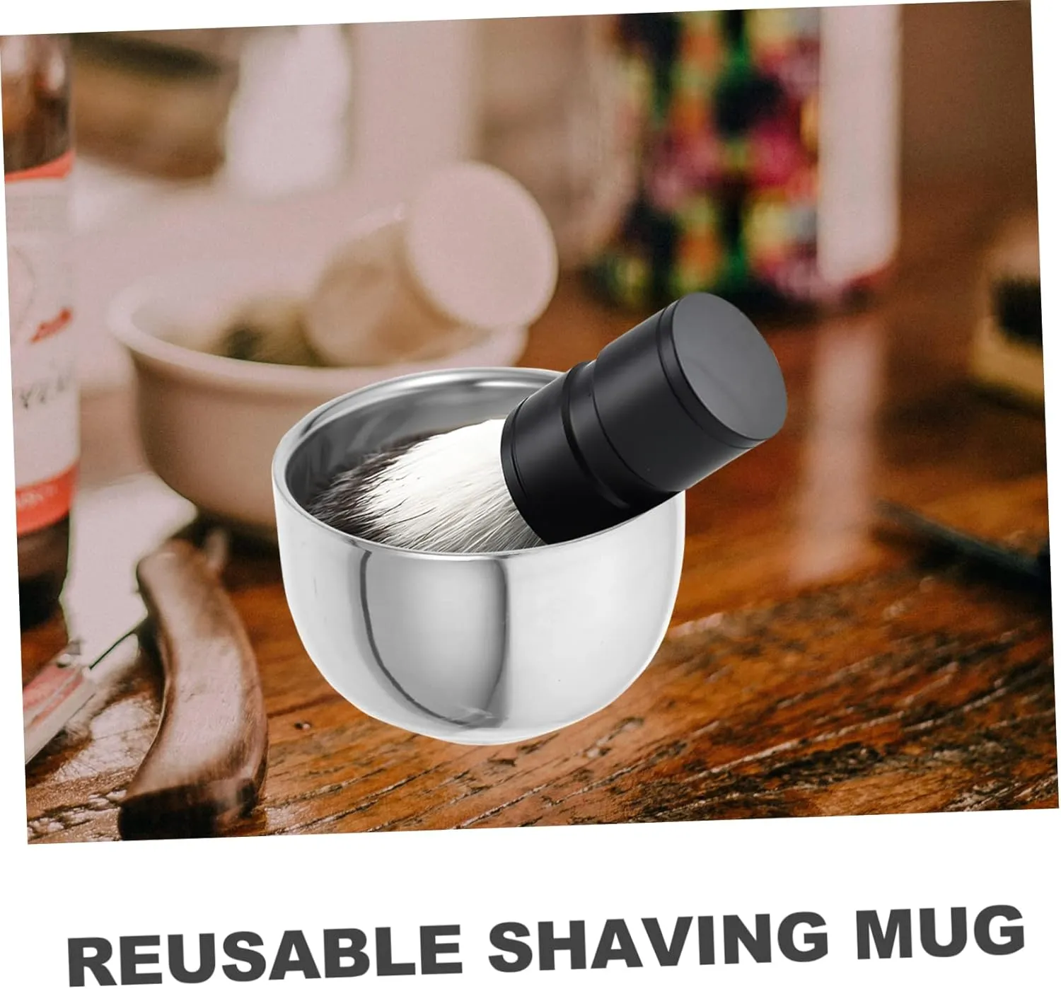 GLEAVI 3pcs Shaving Cup for Men Aluminum Shaving Bowl Shave Set High-grade Material Stable Base Perfect Present