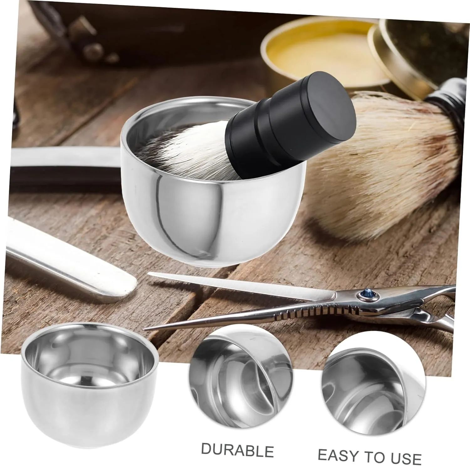 GLEAVI 3pcs Shaving Cup for Men Aluminum Shaving Bowl Shave Set High-grade Material Stable Base Perfect Present