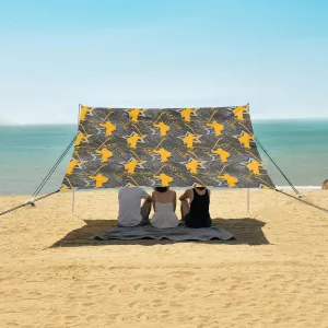 Gold Stars Hockey Players Beach Camping Tent Sun Shelter for Whole Family, Beach Shade Canopy with UPF50  UV Protection,Easy Set Up and Carry,Outdoor Shade for Trips, Fishing, Backyard Fun Picn