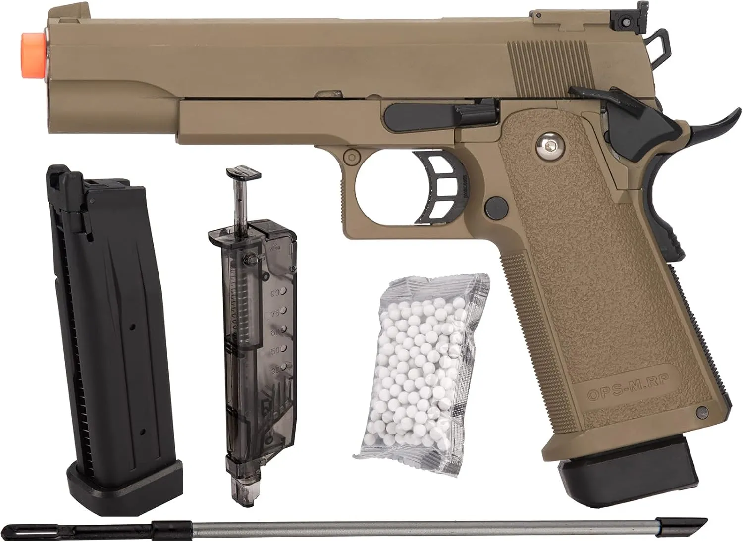 Golden Eagle Steel Airsoft Hand Gun Hi-Capa 1911 Airsoft Pistol with 6mm BBS and Speed Loader