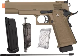 Golden Eagle Steel Airsoft Hand Gun Hi-Capa 1911 Airsoft Pistol with 6mm BBS and Speed Loader
