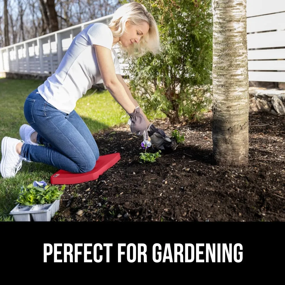 GORILLA GRIP Extra Thick Patent Pending Garden Kneeling Pad, 17.5 x 11 Inch Supportive Soft Foam Knee Cushioning for Gardening, Water Resistant, Bathing Baby, Working Supplies Lightweight, 2 Pack Red