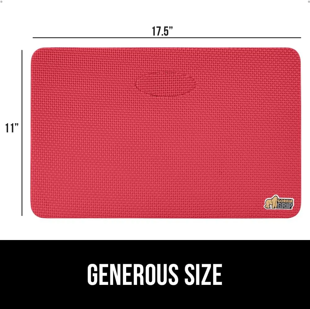 GORILLA GRIP Extra Thick Patent Pending Garden Kneeling Pad, 17.5 x 11 Inch Supportive Soft Foam Knee Cushioning for Gardening, Water Resistant, Bathing Baby, Working Supplies Lightweight, 2 Pack Red