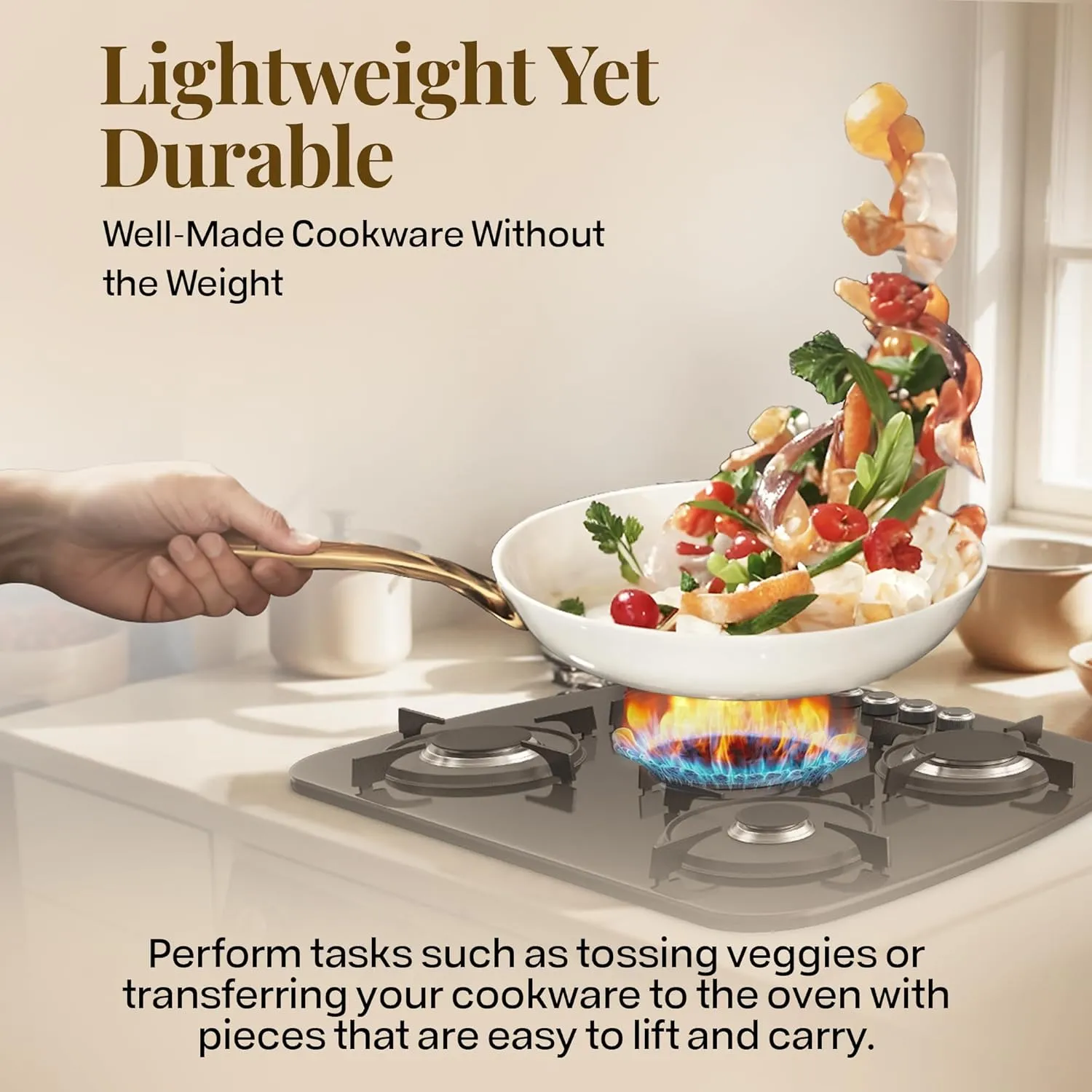 GOTHAM STEEL 15 Pc Ceramic Cookware Set Nonstick, Pots and Pans Set Non Stick for Kitchen with Frying Pan, Sauce Pan, Pots and Pans for Cooking, Non Toxic Cookware Sets, Oven and Dishwasher Safe