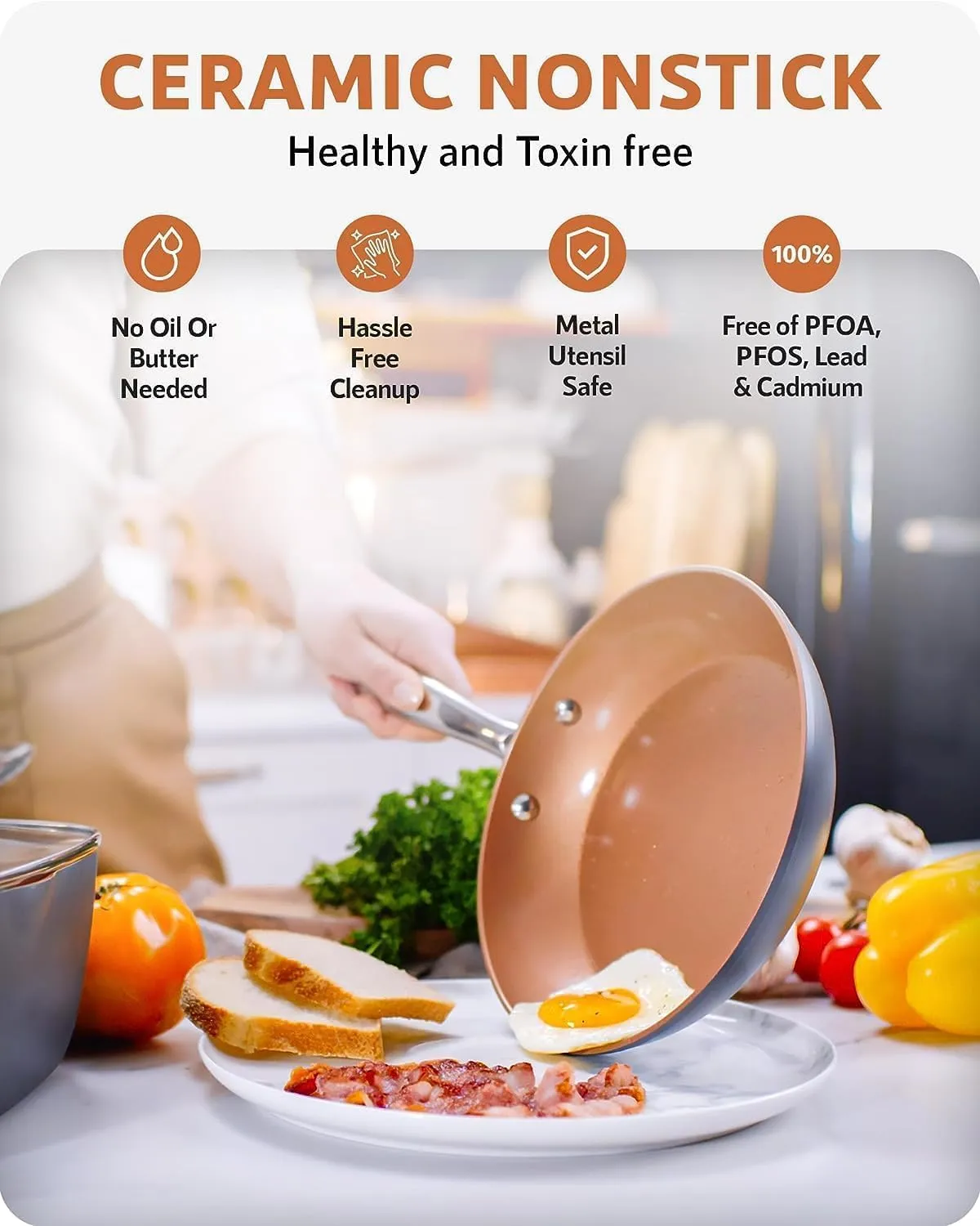Gotham Steel Pro 20 Piece Pots & Pans Set | Hard Anodized Complete Cookware Set   Bakeware Set, Ultra Nonstick Ceramic Copper Coating, Chef Grade Quality, Metal Utensil Safe, Oven & Dishwasher Safe