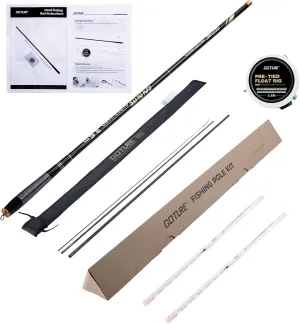 Goture Tenkara Fishing Rod Kit, Telescopic Portable Collapsible Bass Crappie Catfish Rod, 30T Carbon Fiber Inshore Stream Trout Pole, Seeker Series Fishing Pole 12 14.4 18 20.3 22.7 FT with Tip Set