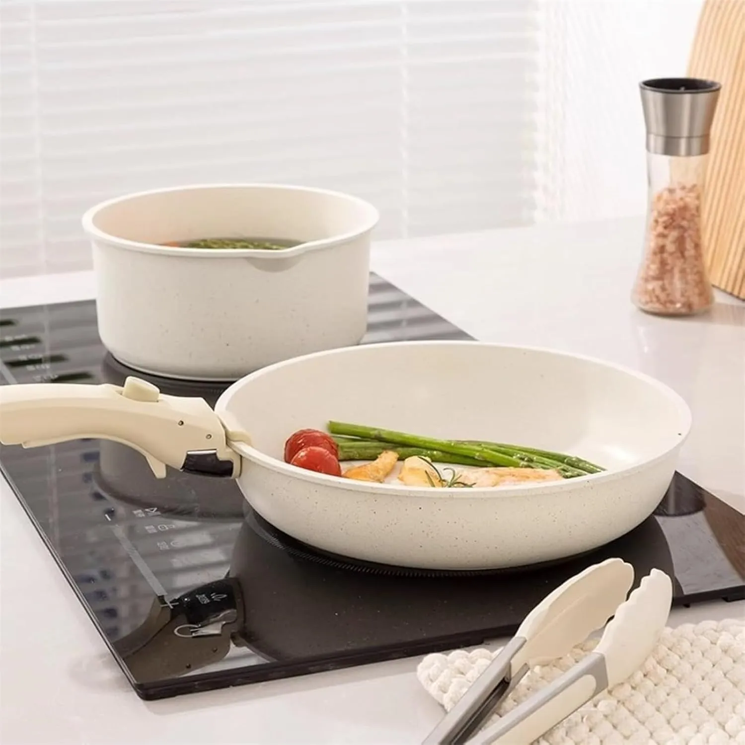 Gourmetific Cookware Set, 5-Piece Detachable Handle Set