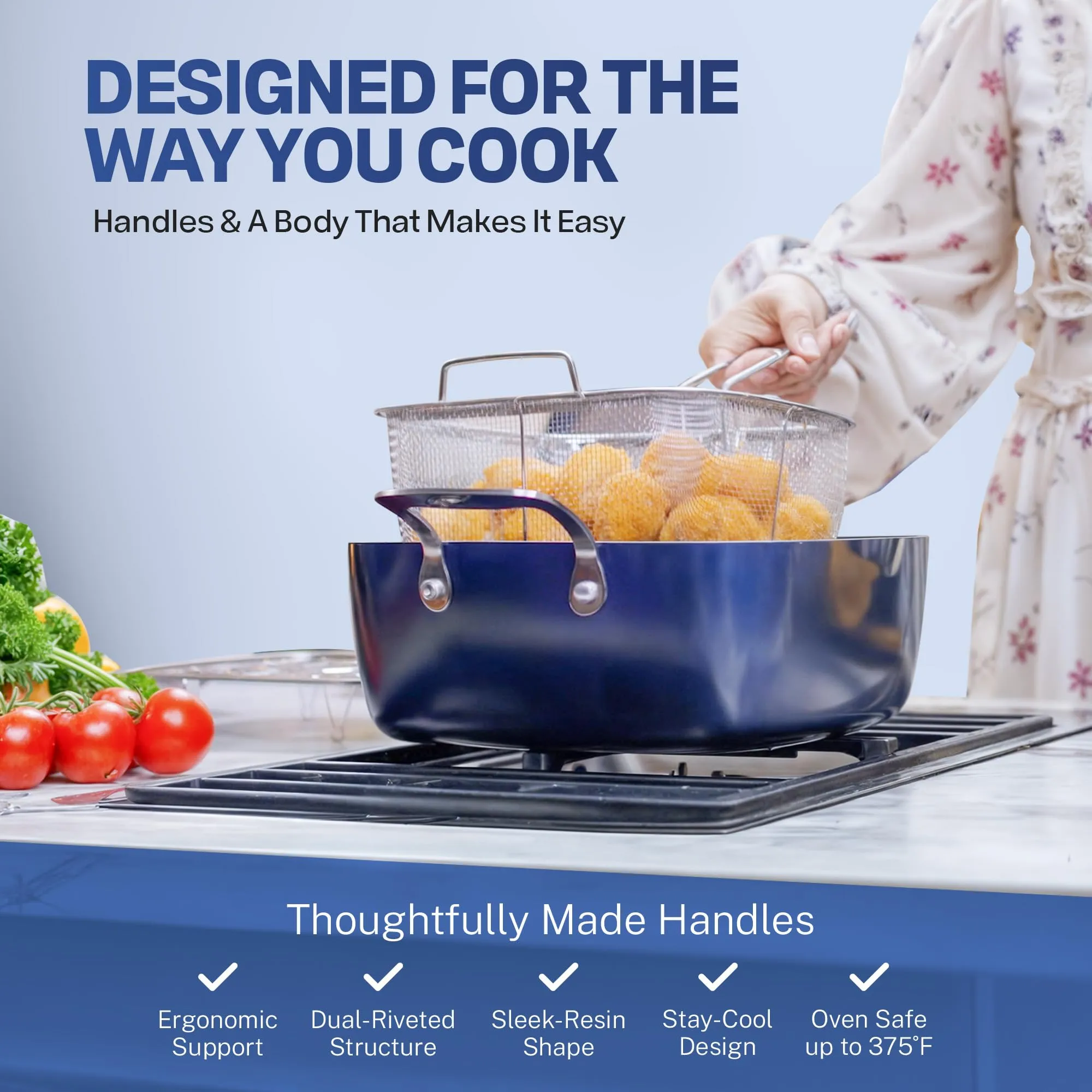 GRANITESTONE 20 Pc Pots and Pans Set Non-Stick Cookware Set, Kitchen Cookware Sets with Deep Frying Pan Set, Bakeware and More for Cooking, Non Toxic, Oven and Dishwasher Safe