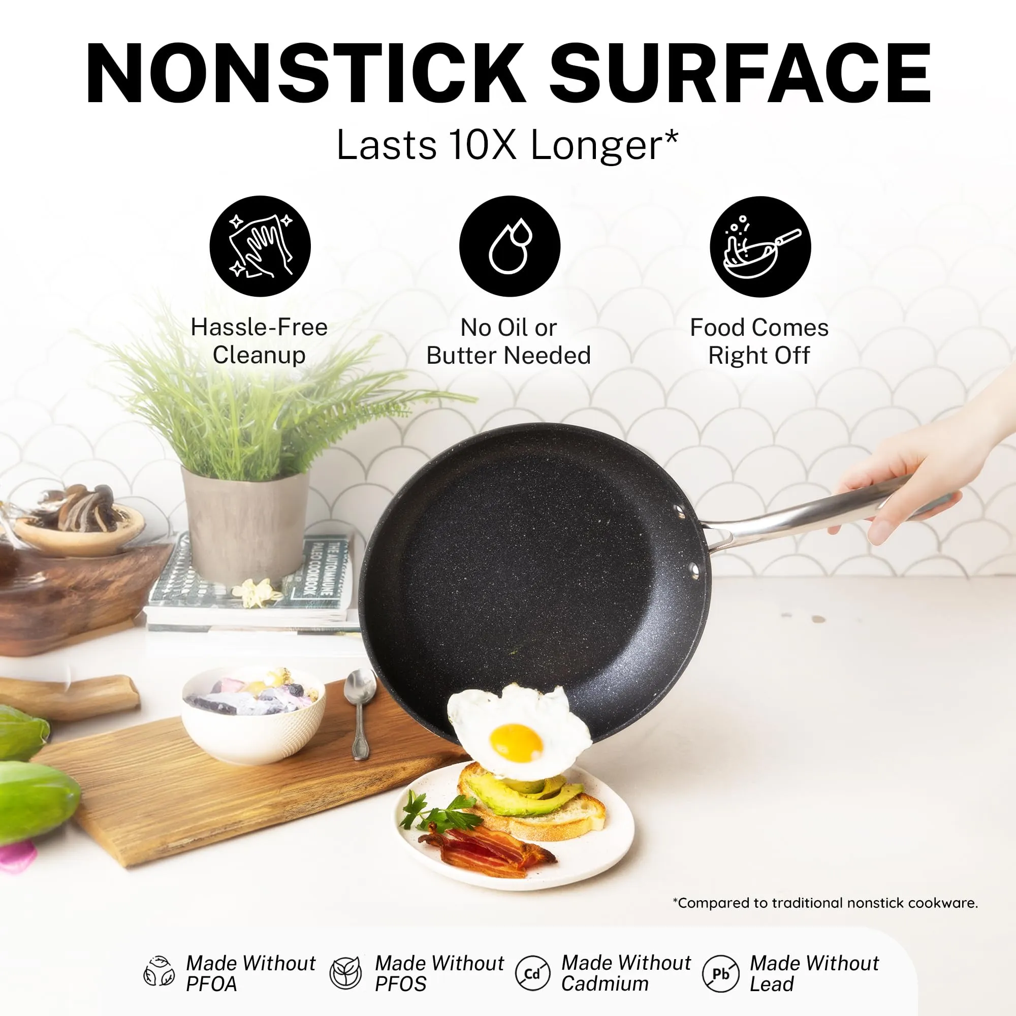GRANITESTONE 20 Pc Pots and Pans Set Non-Stick Cookware Set, Kitchen Cookware Sets with Deep Frying Pan Set, Bakeware and More for Cooking, Non Toxic, Oven and Dishwasher Safe