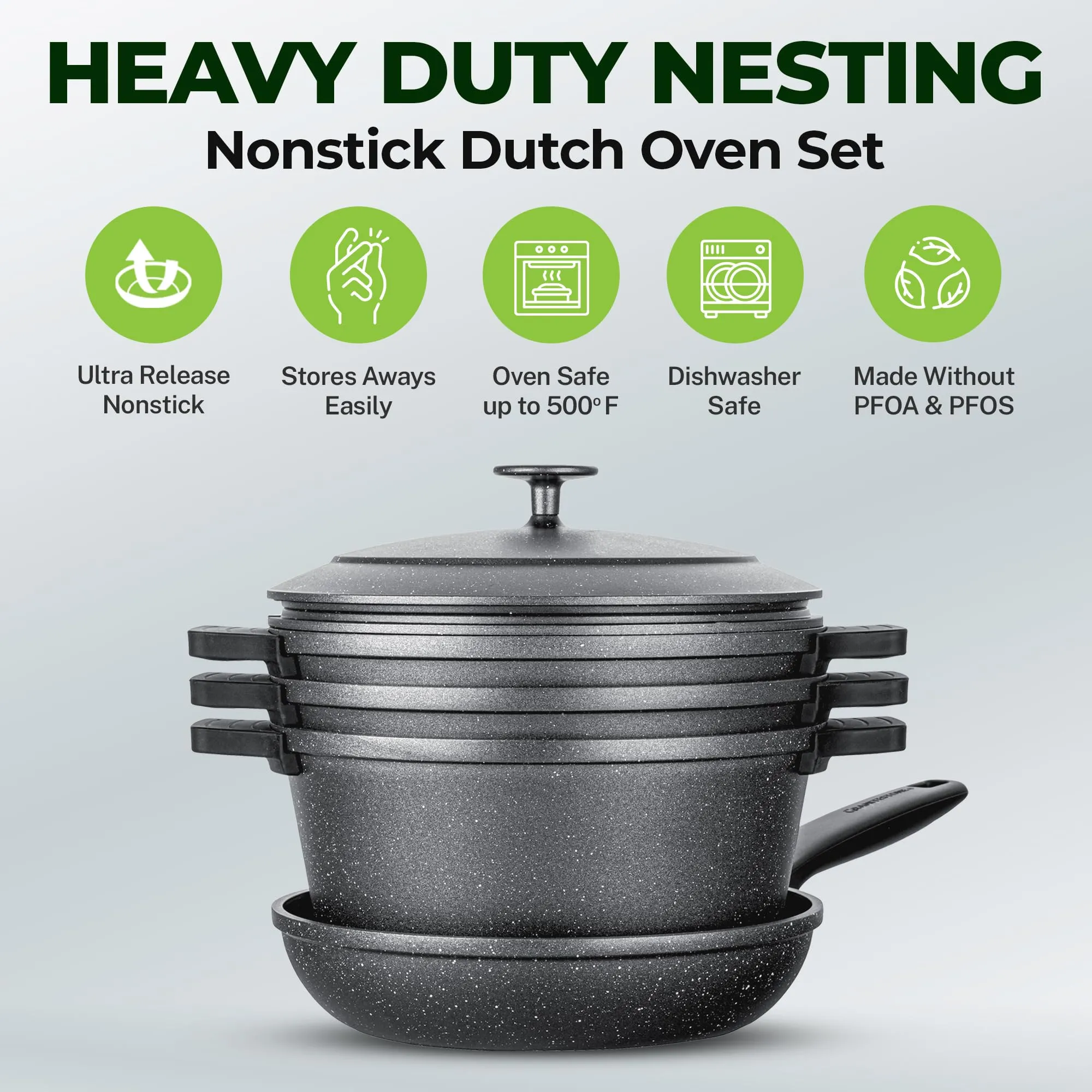 GRANITESTONE 20 Pc Pots and Pans Set Non-Stick Cookware Set, Kitchen Cookware Sets with Deep Frying Pan Set, Bakeware and More for Cooking, Non Toxic, Oven and Dishwasher Safe