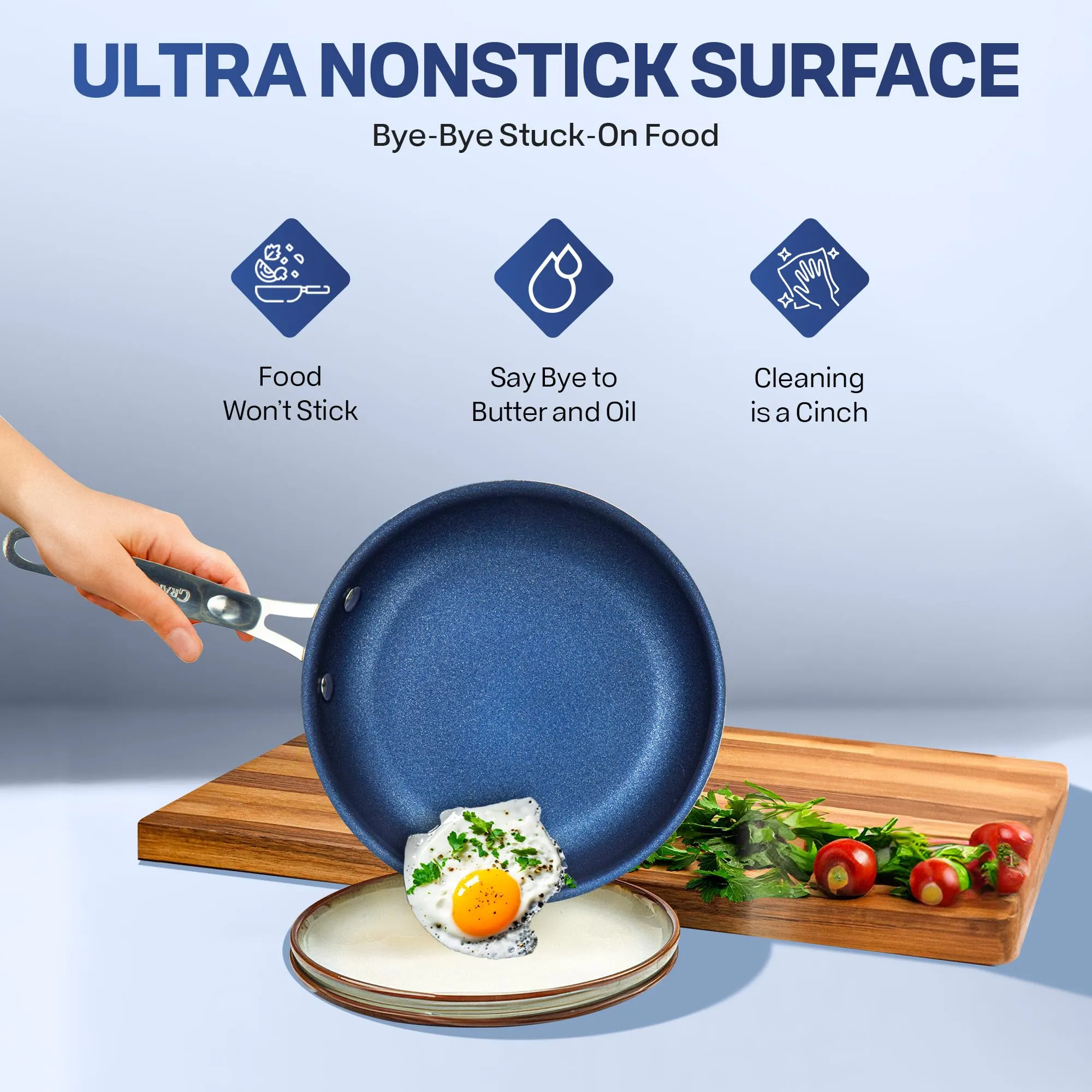 GRANITESTONE 20 Pc Pots and Pans Set Non-Stick Cookware Set, Kitchen Cookware Sets with Deep Frying Pan Set, Bakeware and More for Cooking, Non Toxic, Oven and Dishwasher Safe