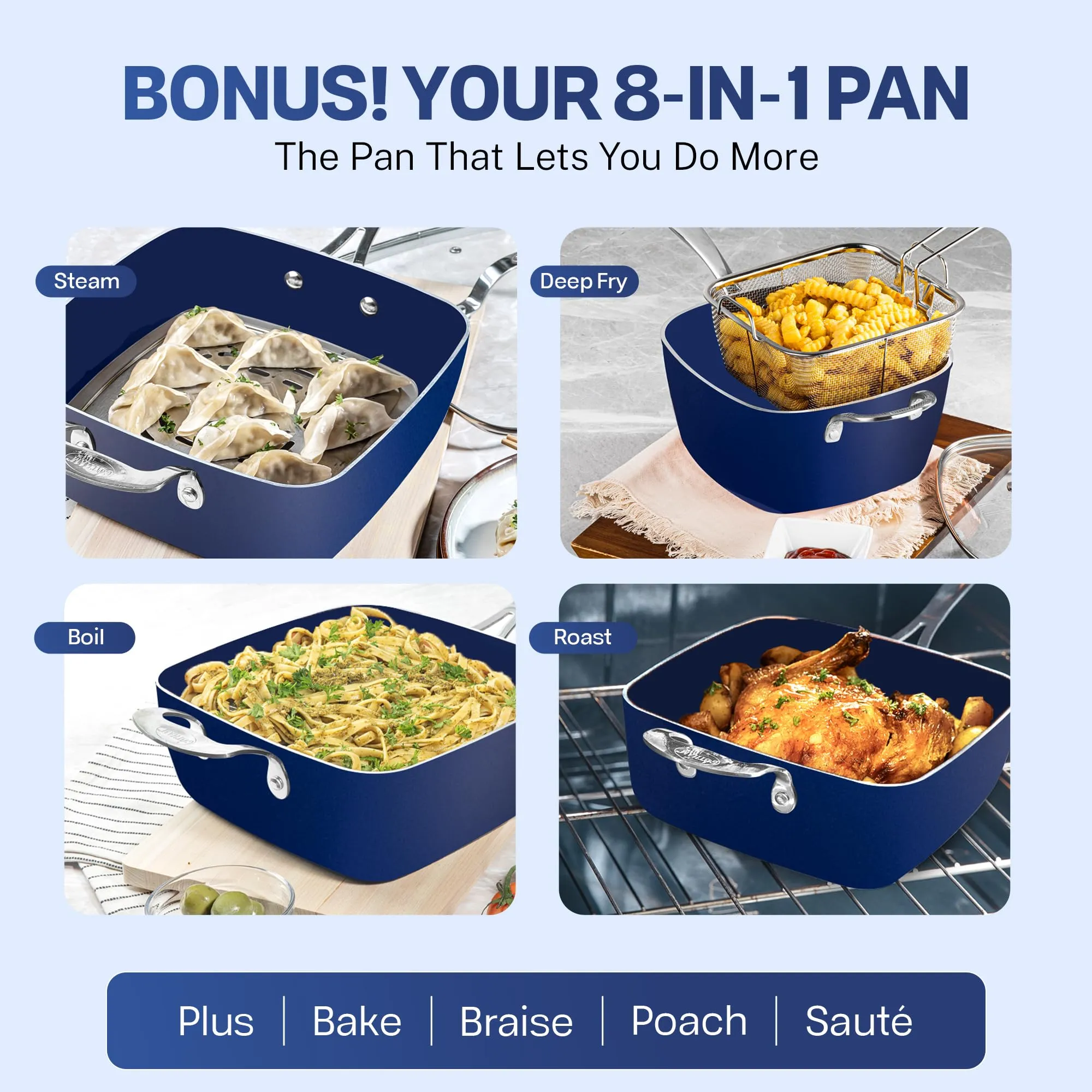 GRANITESTONE 20 Pc Pots and Pans Set Non-Stick Cookware Set, Kitchen Cookware Sets with Deep Frying Pan Set, Bakeware and More for Cooking, Non Toxic, Oven and Dishwasher Safe
