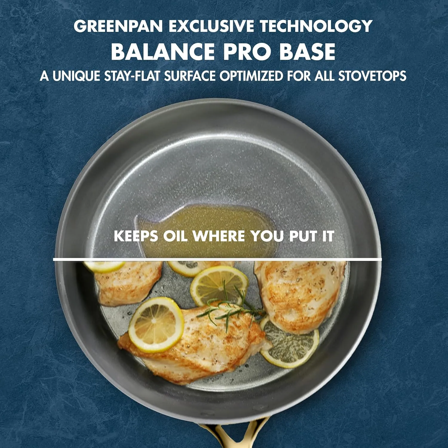 GreenPan GP5 9.5” and 11” 2 Piece Frying Pan Skillet Set, Hard Anodized Healthy Ceramic Nonstick PFAS-Free Cookware, Champagne Handles, Stay-Flat Surface, Induction, Dishwasher and Oven Safe, Blue