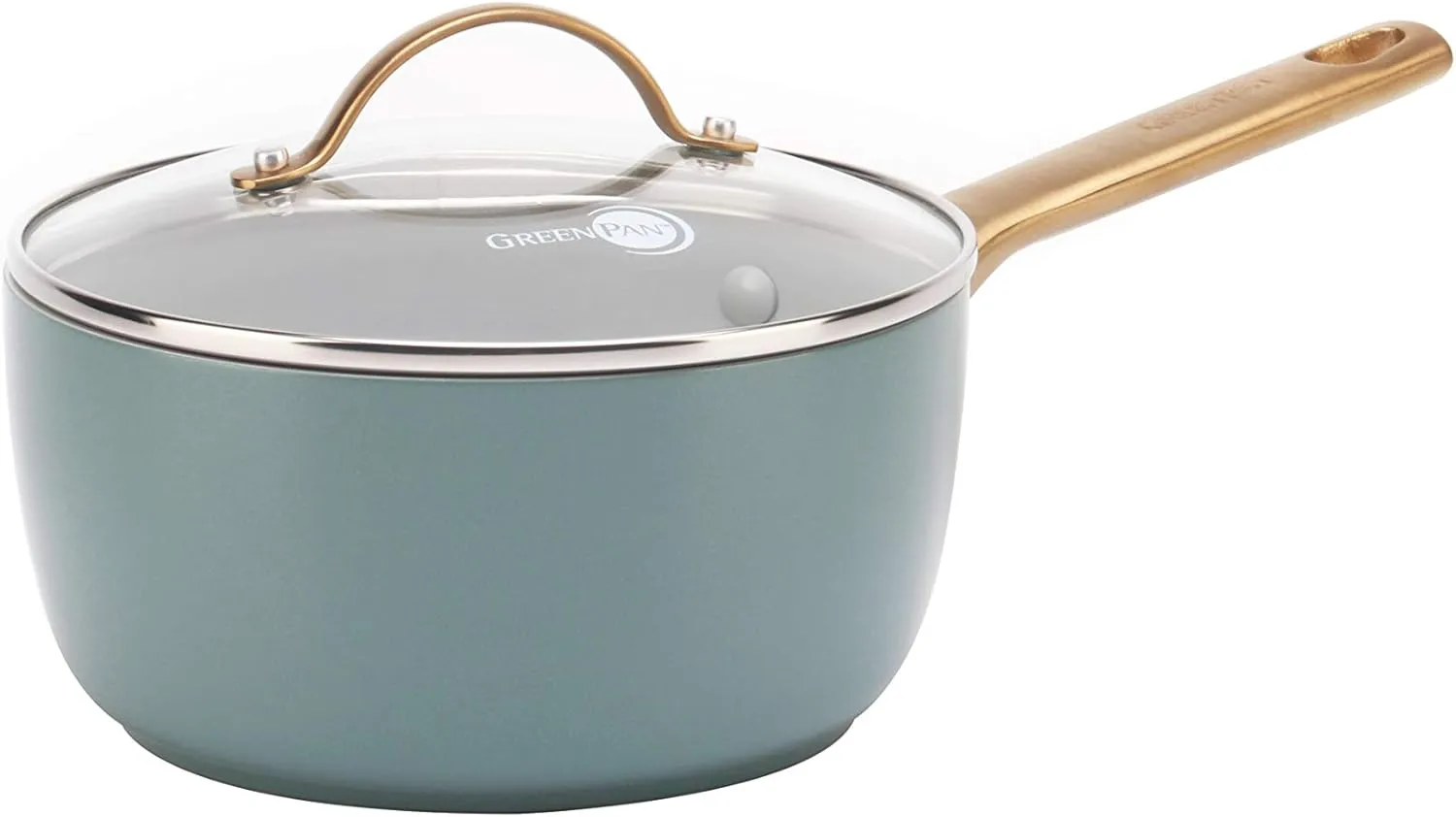 GreenPan Padova Healthy Ceramic Nonstick 10pc Cookware pots and pans Set, Induction Safe, Smokey Blue