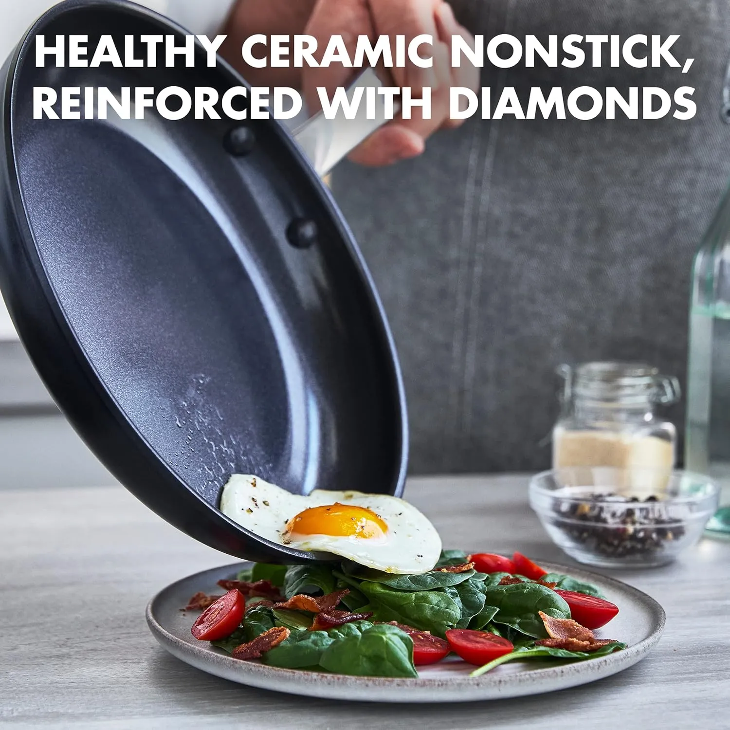 GreenPan Prime Midnight Hard Anodized Healthy Ceramic Nonstick 11 Piece Cookware Pots and Pans Set, PFAS-Free, Dishwasher Safe, Oven Safe, Black