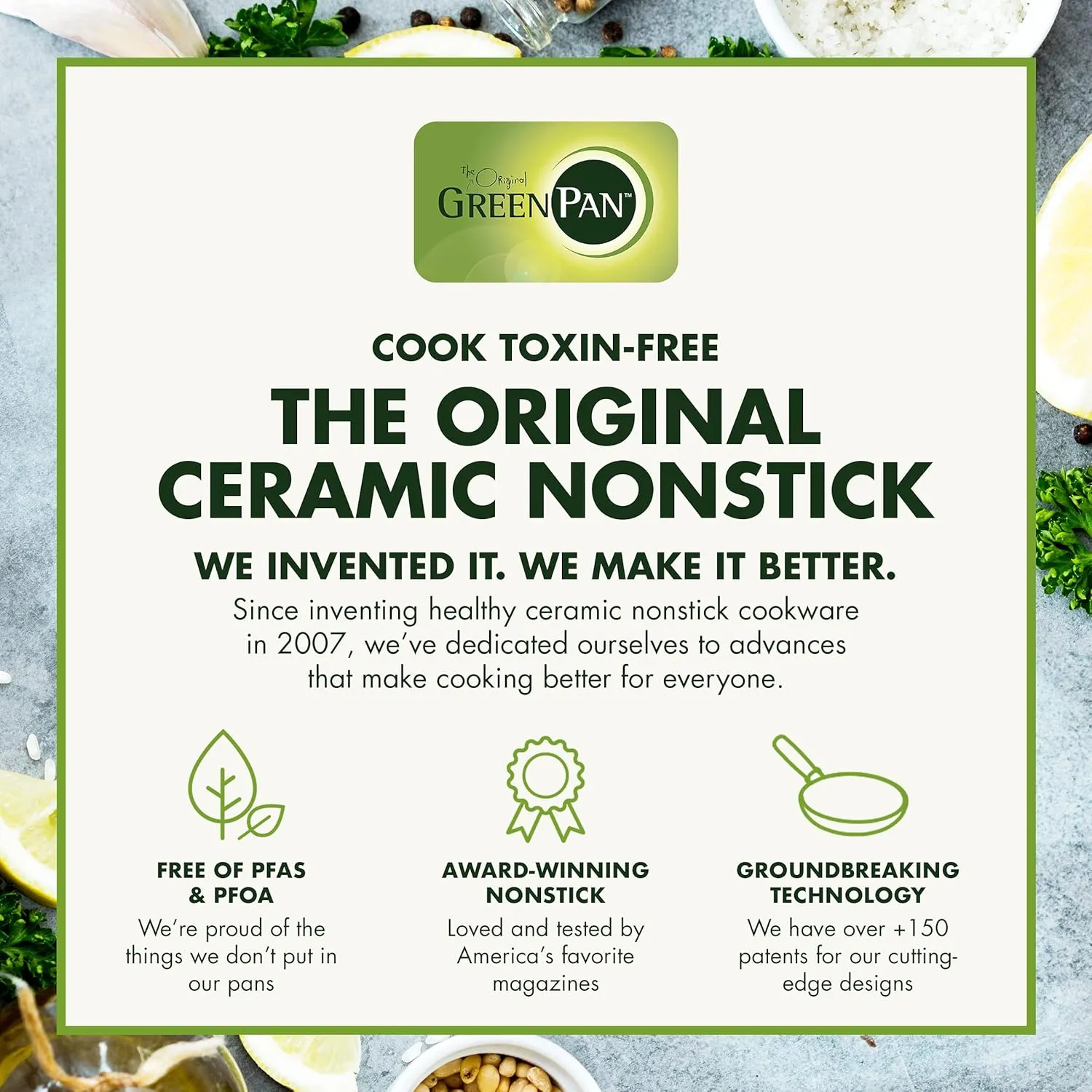 GreenPan Rio 8" and 10" Frying Pan Skillet Set, PFOA and PFAS-Free, Healthy Ceramic Nonstick Cookware, Stay-Cool Bakelite Handles, Dishwasher Safe, Easy Clean, Durable Performance, Black