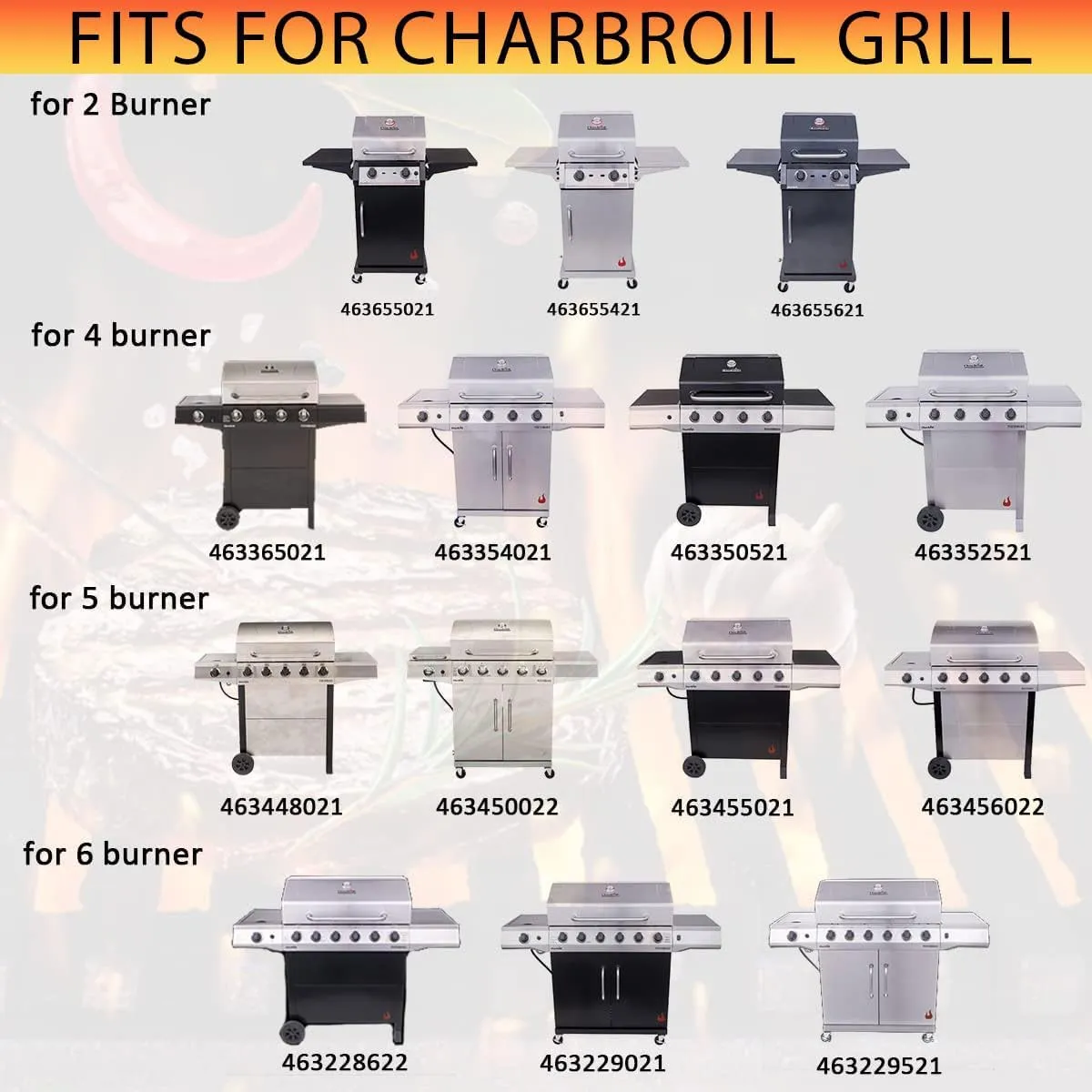 Grill Burners Replacement for Charbroil Performance 2 Burner 463660021 463660421, G325-0002-W1 Heat Plates for Char-broil 463630021 463654022 463655621 463655421, Crossover Tube & Igniter Grill Parts