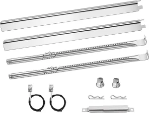 Grill Burners Replacement for Charbroil Performance 2 Burner 463660021 463660421, G325-0002-W1 Heat Plates for Char-broil 463630021 463654022 463655621 463655421, Crossover Tube & Igniter Grill Parts