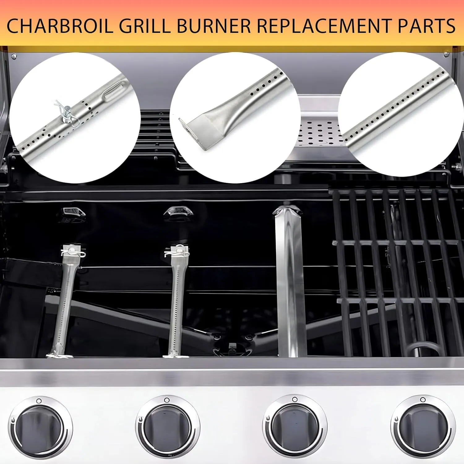 Grill Burners Replacement for Charbroil Performance 2 Burner 463660021 463660421, G325-0002-W1 Heat Plates for Char-broil 463630021 463654022 463655621 463655421, Crossover Tube & Igniter Grill Parts