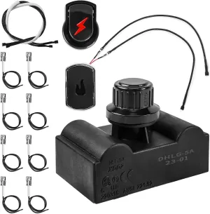 Grill Igniter Replacement Kit for Charbroil (G515-0030-W2), 5 Outlet Electronic Igniter and Switch Button with Wires for CharBroil Ignition Systems and Most CharBroil Gas Grills