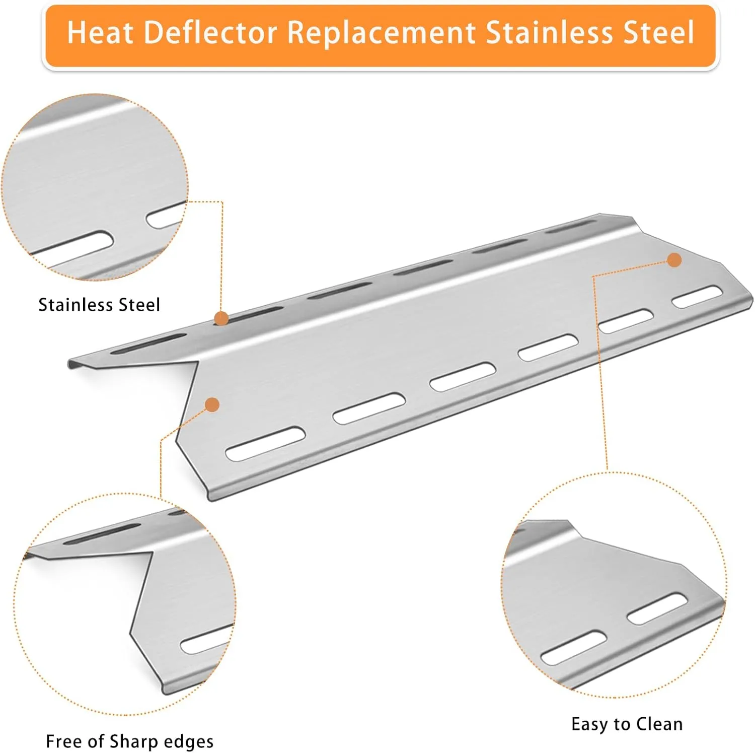 Grill Replacement Parts for Charmglow 720-0234 720-0289, Nexgrill 720-0033 720-0234, Member's Mark 720-0584, Kirkland 720-0025, Sams 720-0584A, Heat Plates and Burner Tubes 5 Burner Grill