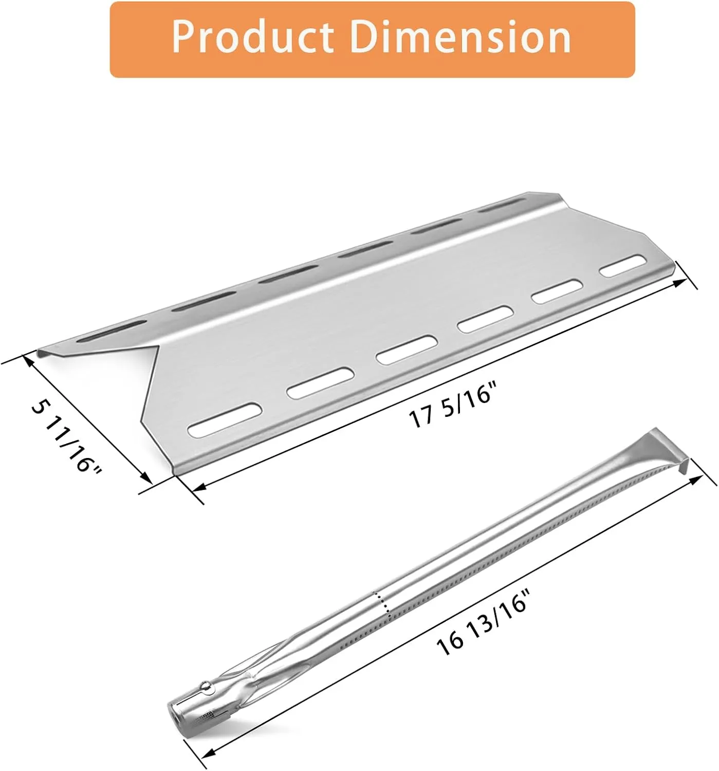 Grill Replacement Parts for Charmglow 720-0234 720-0289, Nexgrill 720-0033 720-0234, Member's Mark 720-0584, Kirkland 720-0025, Sams 720-0584A, Heat Plates and Burner Tubes 5 Burner Grill
