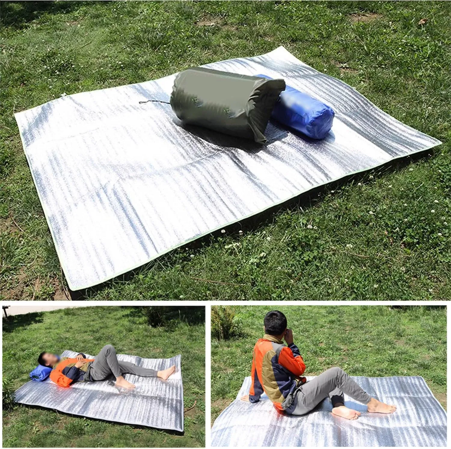 Ground Mat Camping Aluminum Mat Double-Sided Foam Insulating y Aislante Thermal Waterproof Foldable Sleeping Mat Tent Pad Ultralight Floor Mat