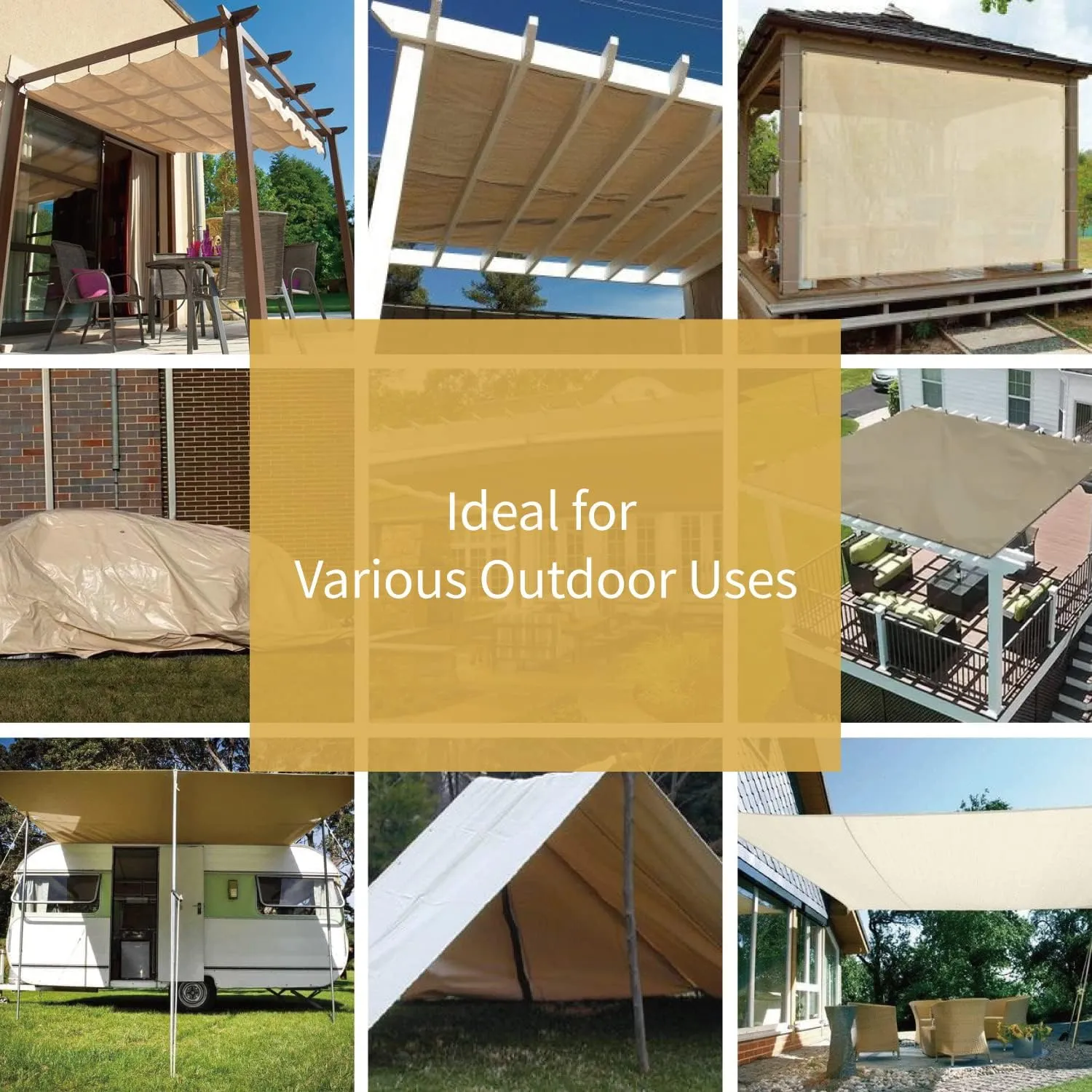 GUARD SHIELD Beige Tarp Heavy Duty Waterproof 20x30 Feet Outdoor Poly Tarps Cover Thick UV Resistant Canopy Tarpaulin with Grommets 10mil