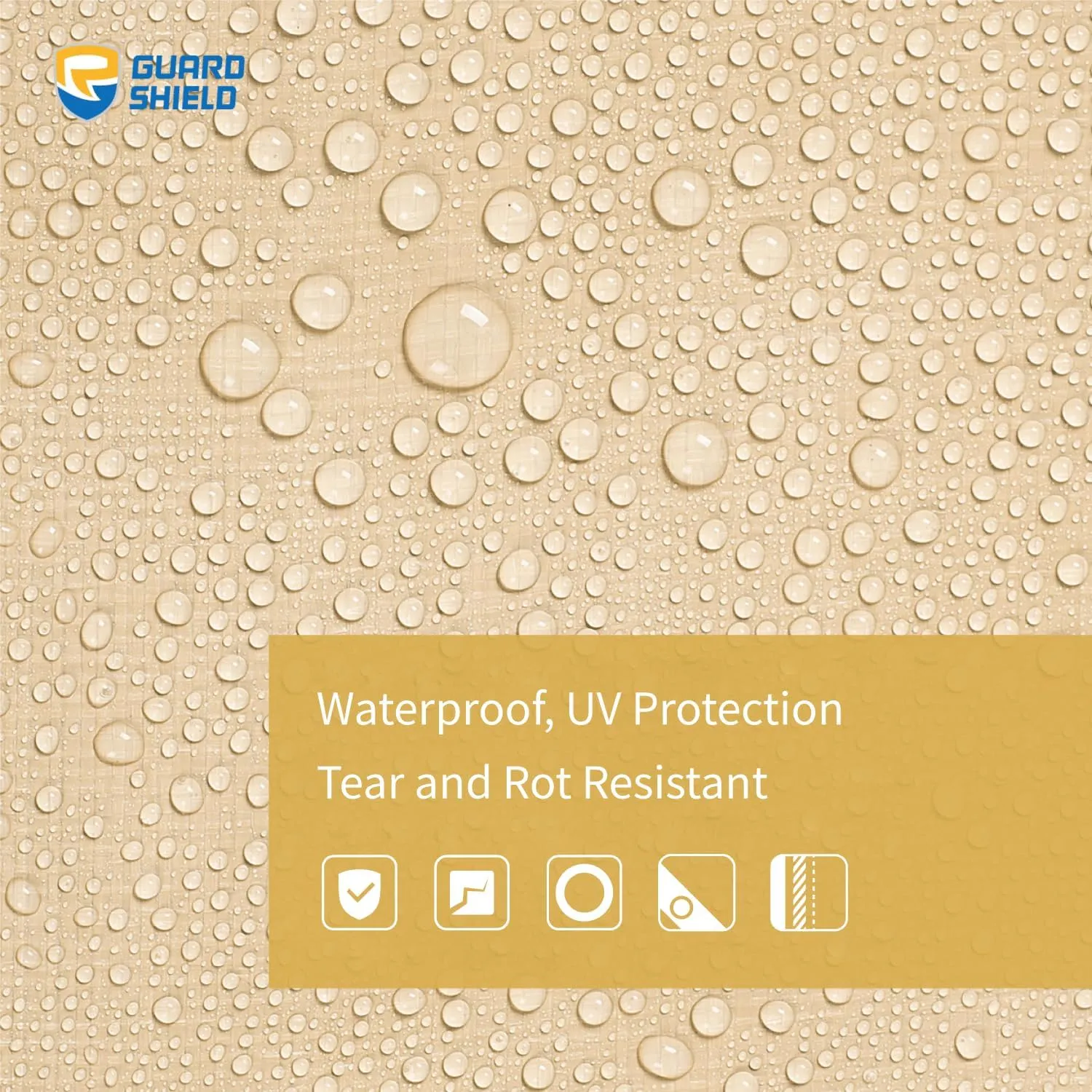 GUARD SHIELD Beige Tarp Heavy Duty Waterproof 20x30 Feet Outdoor Poly Tarps Cover Thick UV Resistant Canopy Tarpaulin with Grommets 10mil