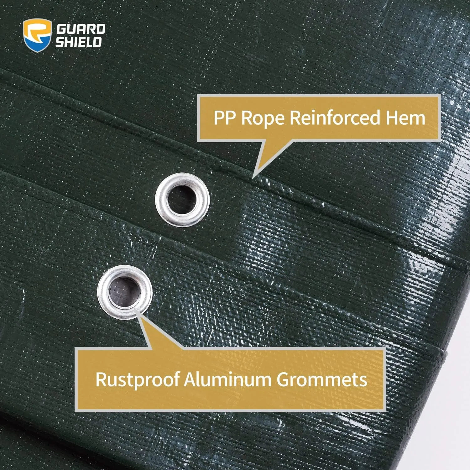 GUARD SHIELD Super Heavy Duty Green/Silver Poly Tarp Cover 10x20 Feet Waterproof 16mil Thick UV and Tear Resistant Tarpaulin with Grommets and Reinforced Edges