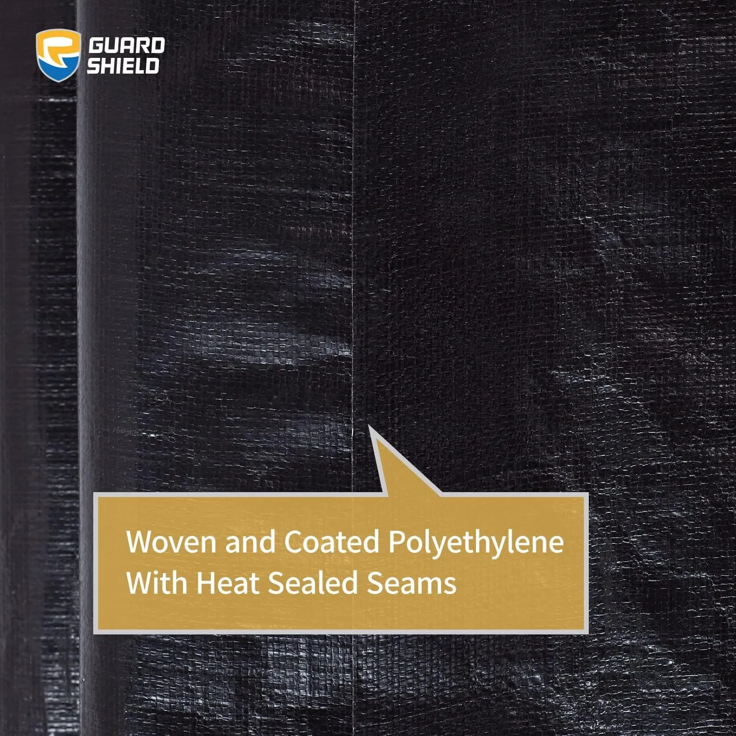 GUARD SHIELD Tarps Heavy Duty Waterproof 10x12 Feet Black Poly Tarp Cover Outdoor Thick UV Resistant Tarpaulin with Grommets 10mil