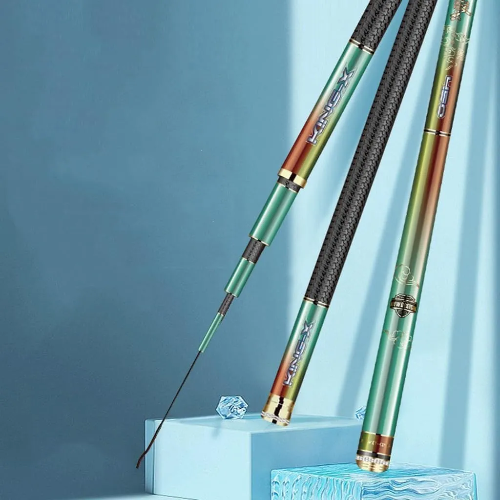 Hand Pole Fishing Rod Telescopic 2.7m 3.6m 3.9m 4.5m 4.8m 5.4m 5.7m 6m 6.3m 7.2m 8.1m 9.0m, Carbon Fiber Spinning Fishing Rod for Rivers Lakes Reservoirs Recreational Fishing Waters