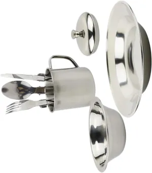 Happyyami 1Set Stainless Steel Camping Cookware Supplies Portable Pot People for Picnic and Outdoor Activities Durable and Lightweight Design