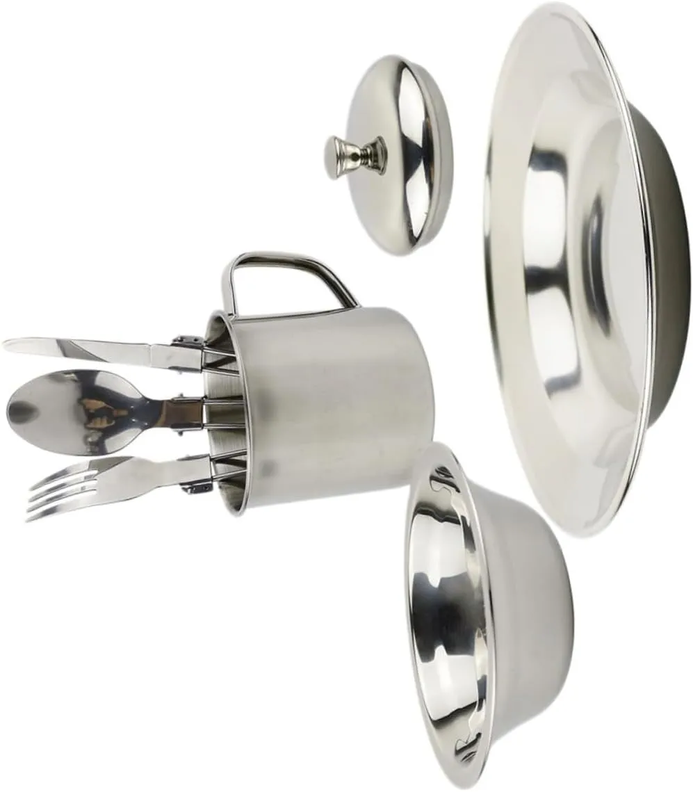 Happyyami 1Set Stainless Steel Camping Cookware Supplies Portable Pot People for Picnic and Outdoor Activities Durable and Lightweight Design