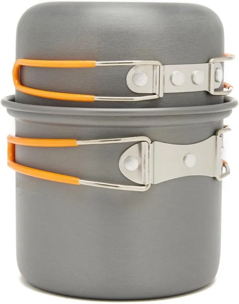 Hard Anodised With Folding Handle 1 Person Cook Kit