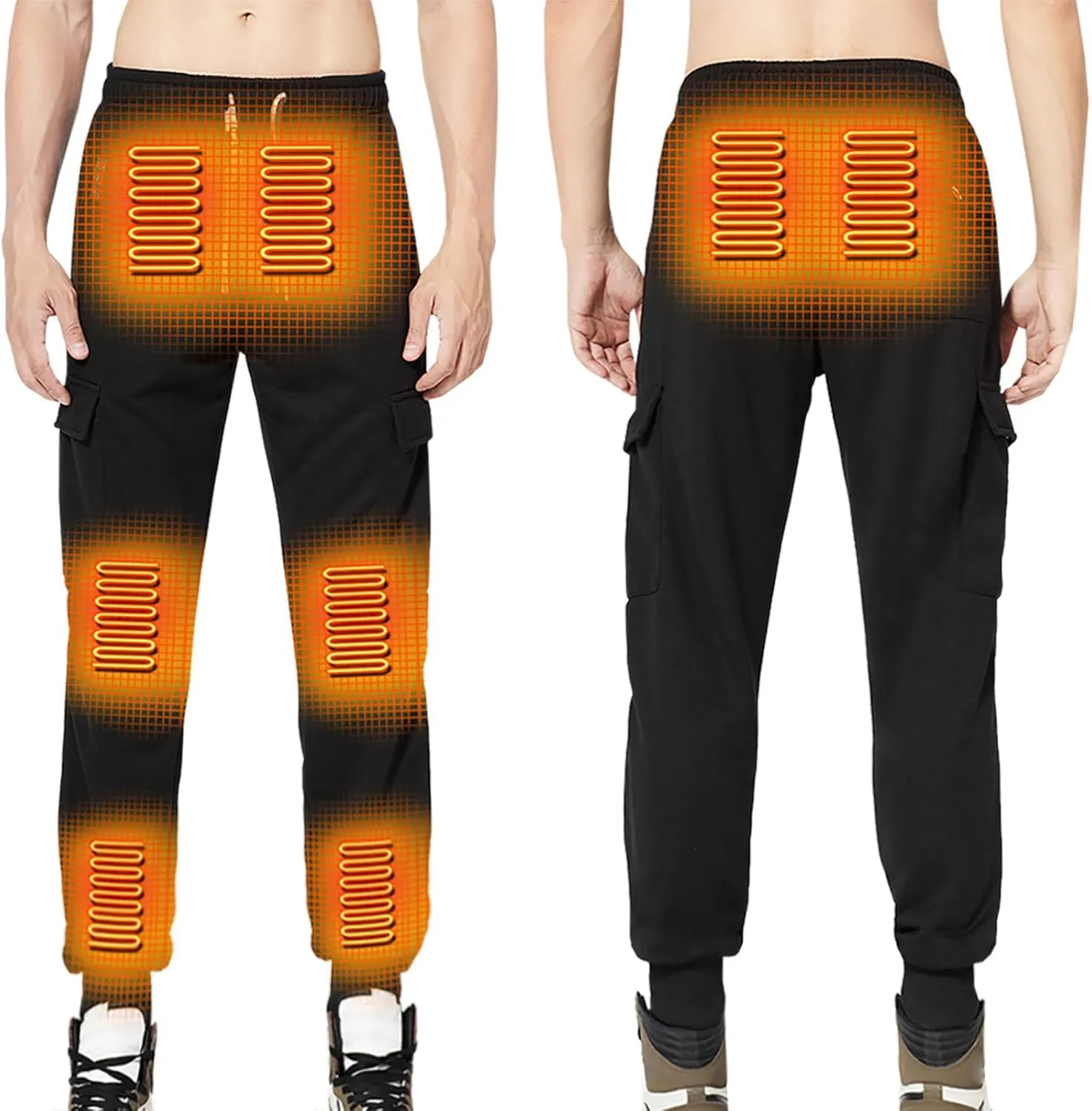 Heated Pants for Men Work Rechargeable Heating Pant Hunting Winter Snow Sweatpants Heated Clothes Fleece Insulated Camo
