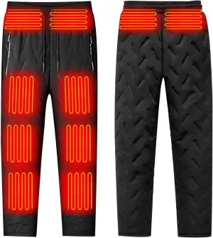 Heated Pants for Men Work Rechargeable Heating Pant Hunting Winter Snow Sweatpants Heated Clothes Fleece Insulated Camo