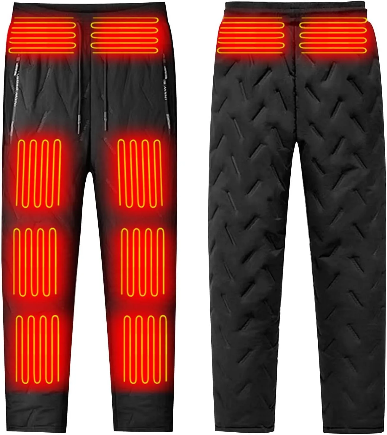 Heated Pants for Men Work Rechargeable Heating Pant Hunting Winter Snow Sweatpants Heated Clothes Fleece Insulated Camo