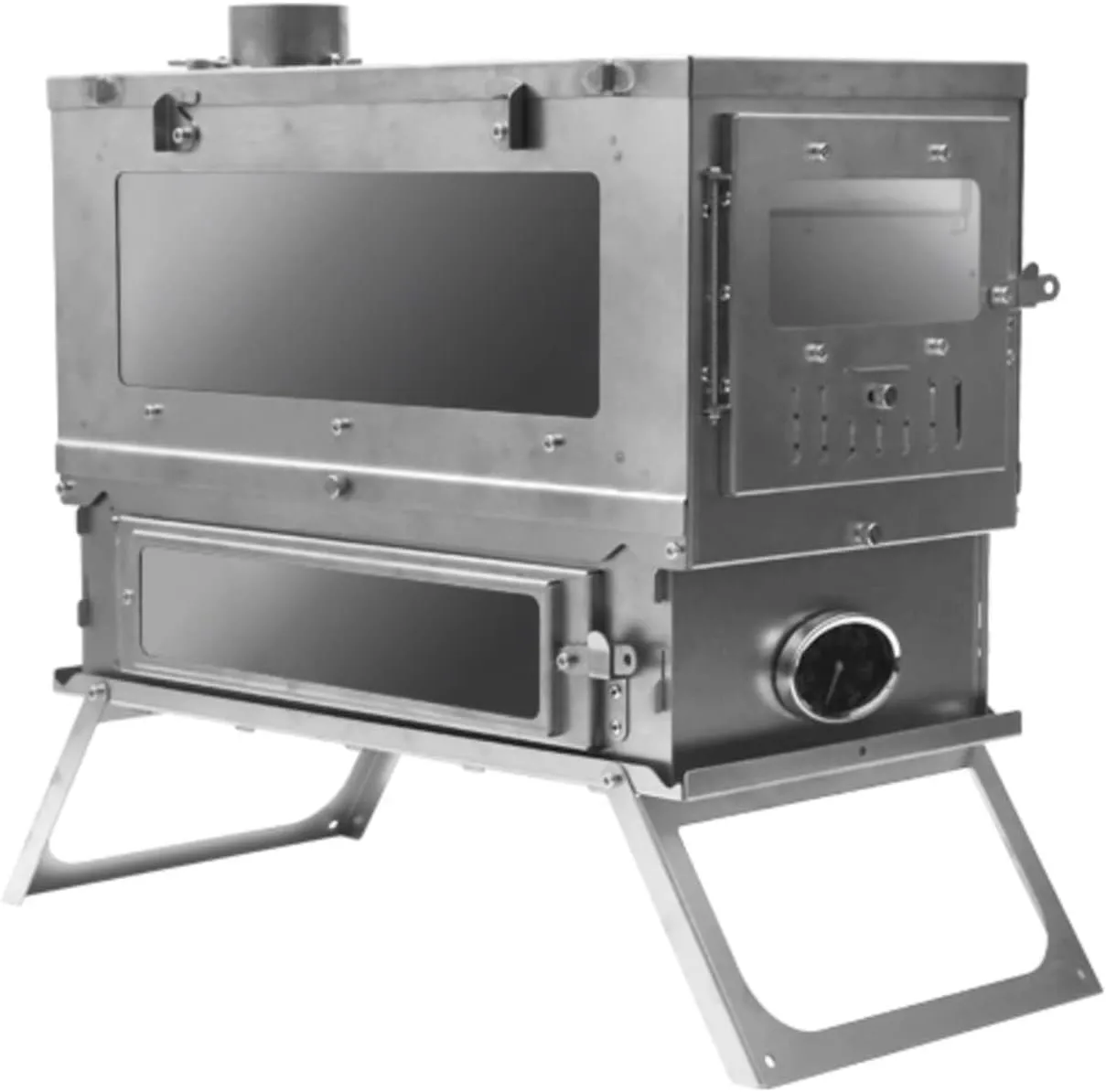 Heating Stove in Tent, Portable Non-Smoking Camp Wood Burning Stove for Car Camping, Camping Stove, Hunting Fishing Stove, Portable Camping Barbecue Stove,S