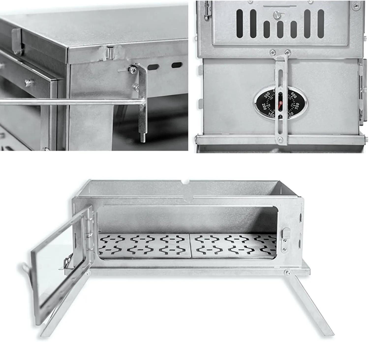 Heating Stove in Tent, Portable Non-Smoking Camp Wood Burning Stove for Car Camping, Camping Stove, Hunting Fishing Stove, Portable Camping Barbecue Stove,S