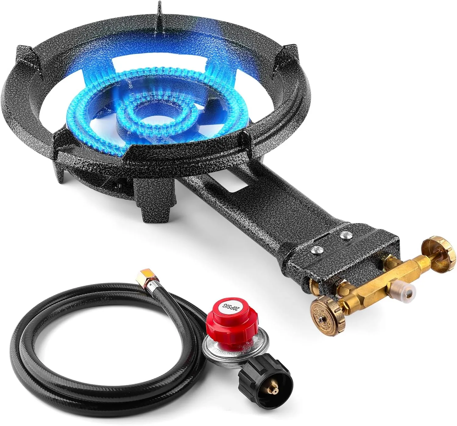 Heavy Duty Single Burner Outdoor Stove Propane Gas Cooker Perfect for Home Brewing, Turkey Fry, Maple Syrup Prep