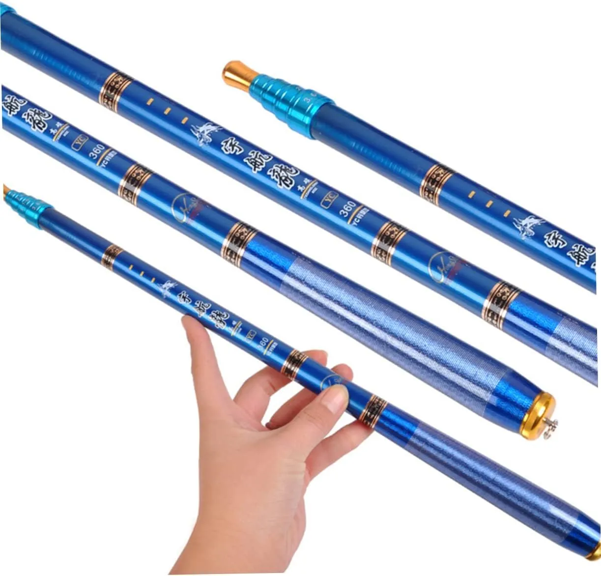 HEMOTON Compact Multi Function Fishing Rod Ultra Short Mini Retractable Fishing Pole for Rivers Lakes and