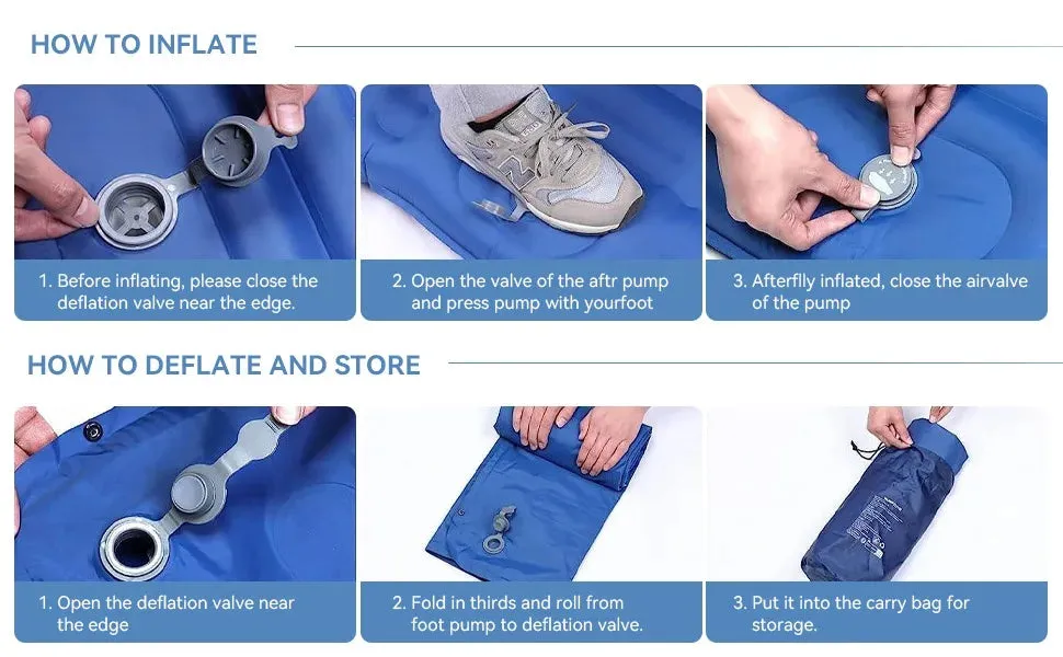 HiiPeak Ultralight Camping Sleeping Pad with Built-In Foot Pump & Pillow