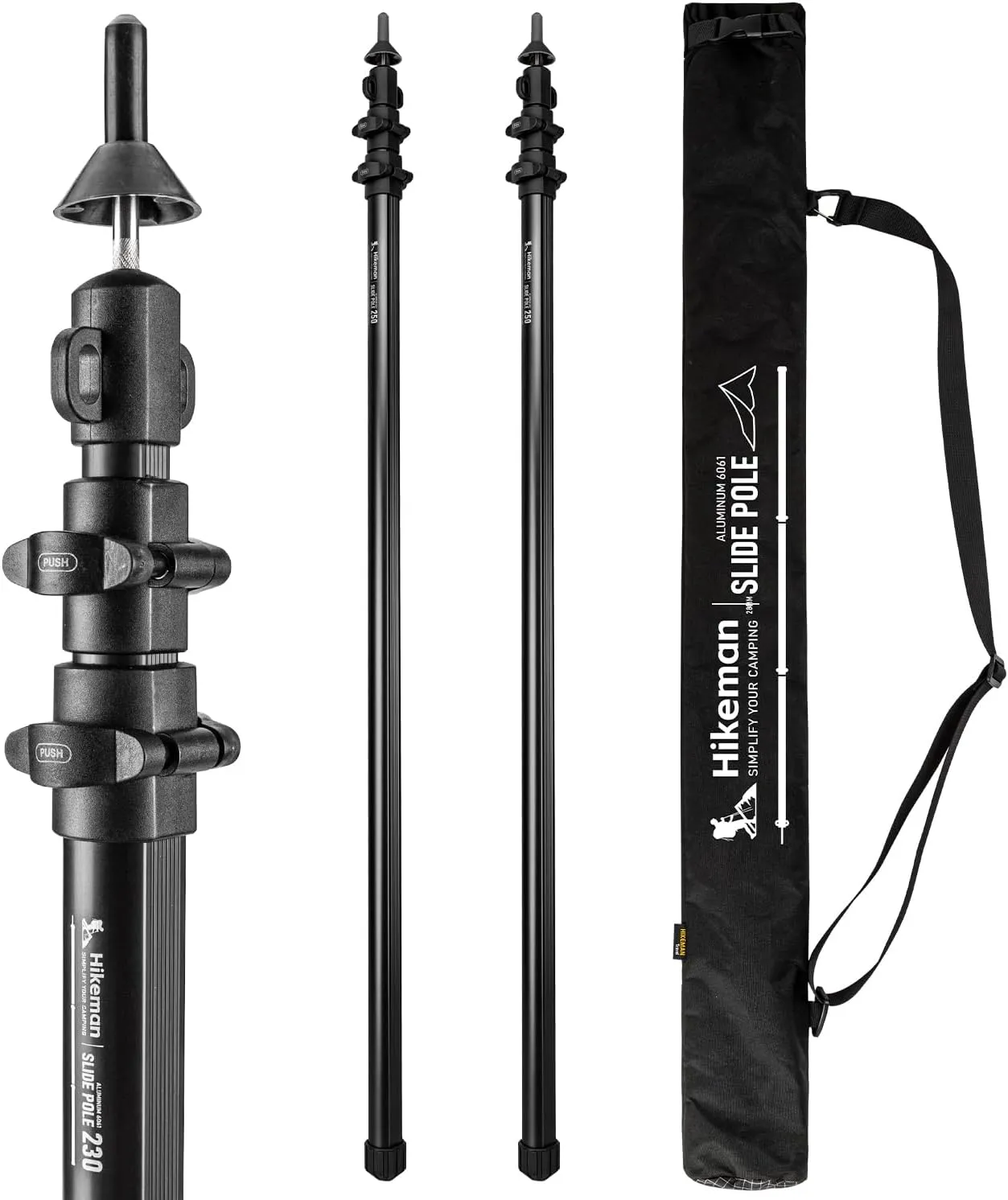 HIKEMAN Tarp Poles Tent Poles - Aluminium Camping Poles,Canopy Poles Awning Poles Adjustable Telescoping for Outdoor Camping Backpacking Awning