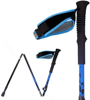Hiker Hiking Stick Adjustable Trekking Pole, Collapsible Lightweight Hiking Pole with Lever Lock & Carry Sack for Camping, Non-Slip Rubber Base
