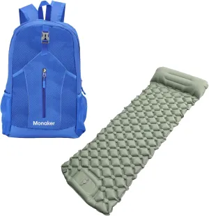 Hiking Backpack and Ultralight Inflatable Camping Sleeping Pad, Ideal for Hiking, Travel & Outdoor Adventures